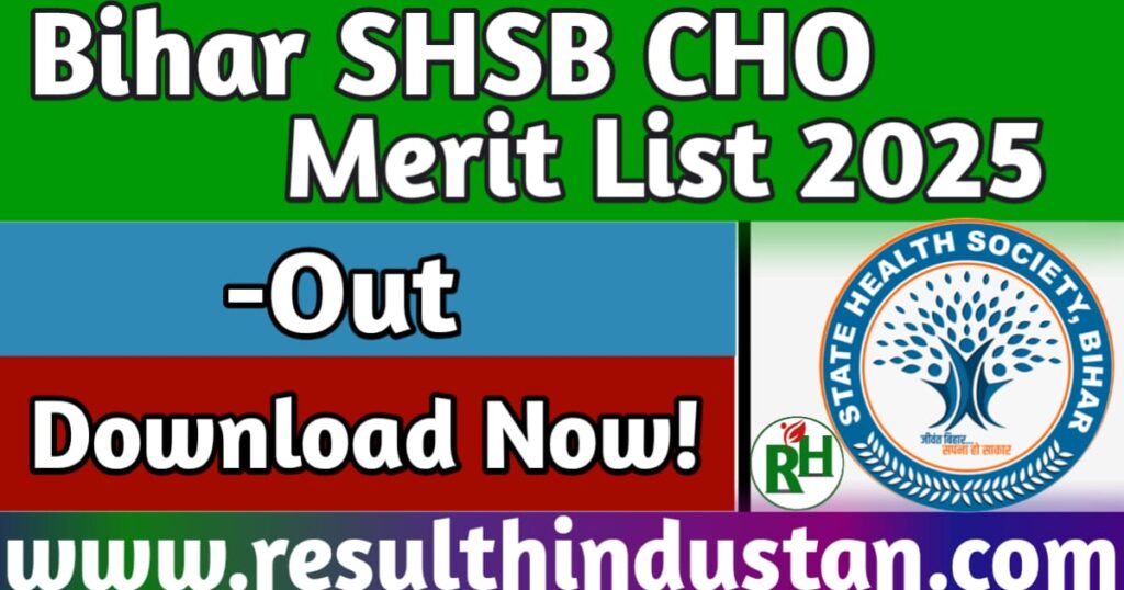 Bihar CHO Merit List 2025 - Out Download Now