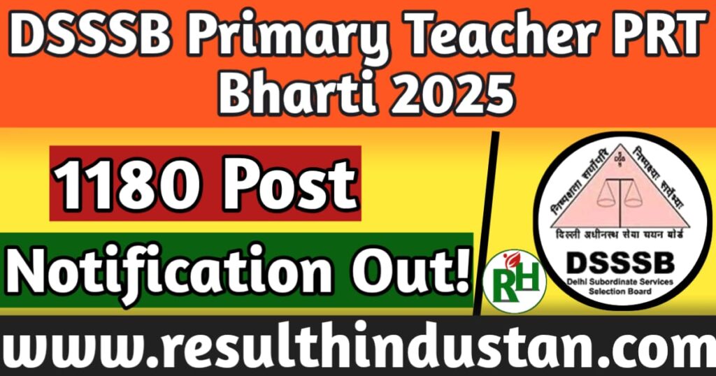 DSSSB Primary Teacher Bharti 2025