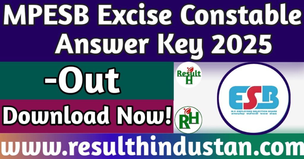 MPESB Excise Constable Answer Key 2025 - Out Download Now